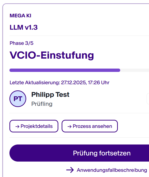 Schrittweise durch den Prüfprozess interface